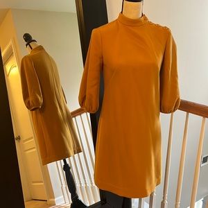 Ann Taylor | orange/Yellow dress bubble sleeves